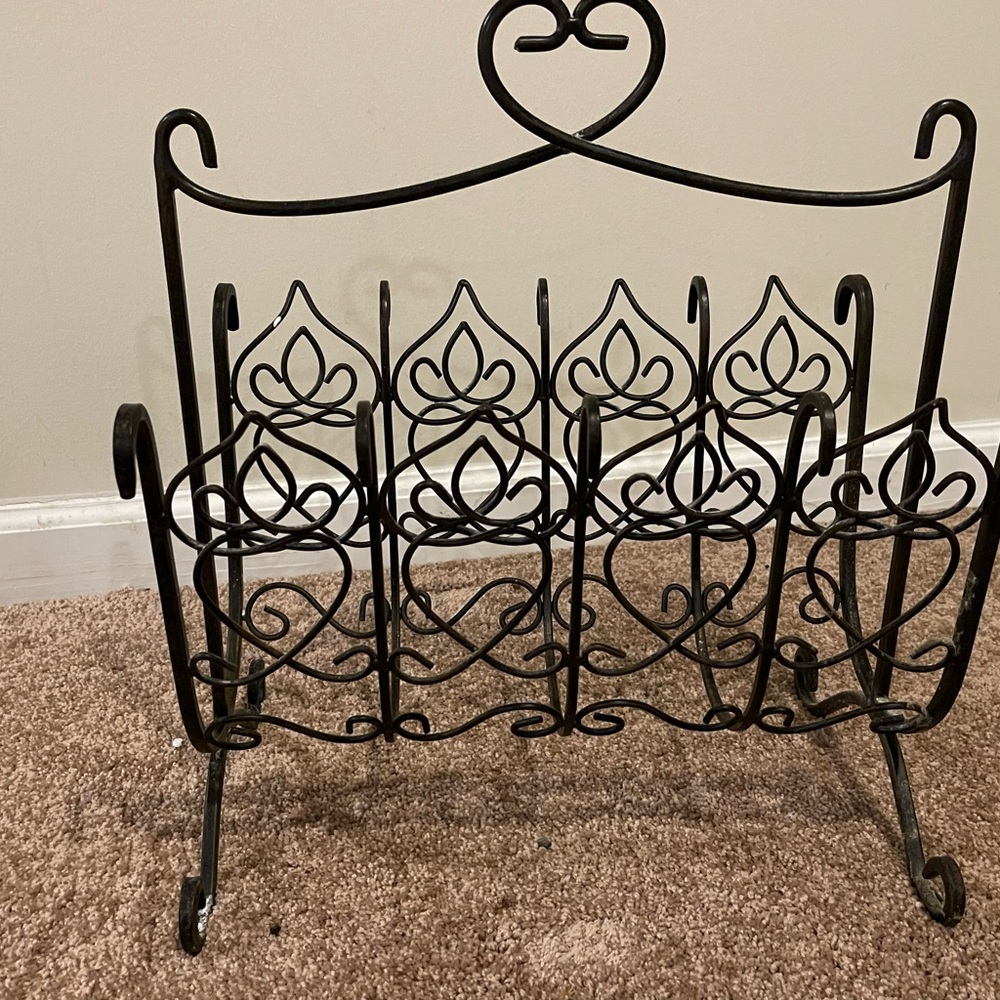 Southern Living At Home Ornate Black Metal Magazine Holder